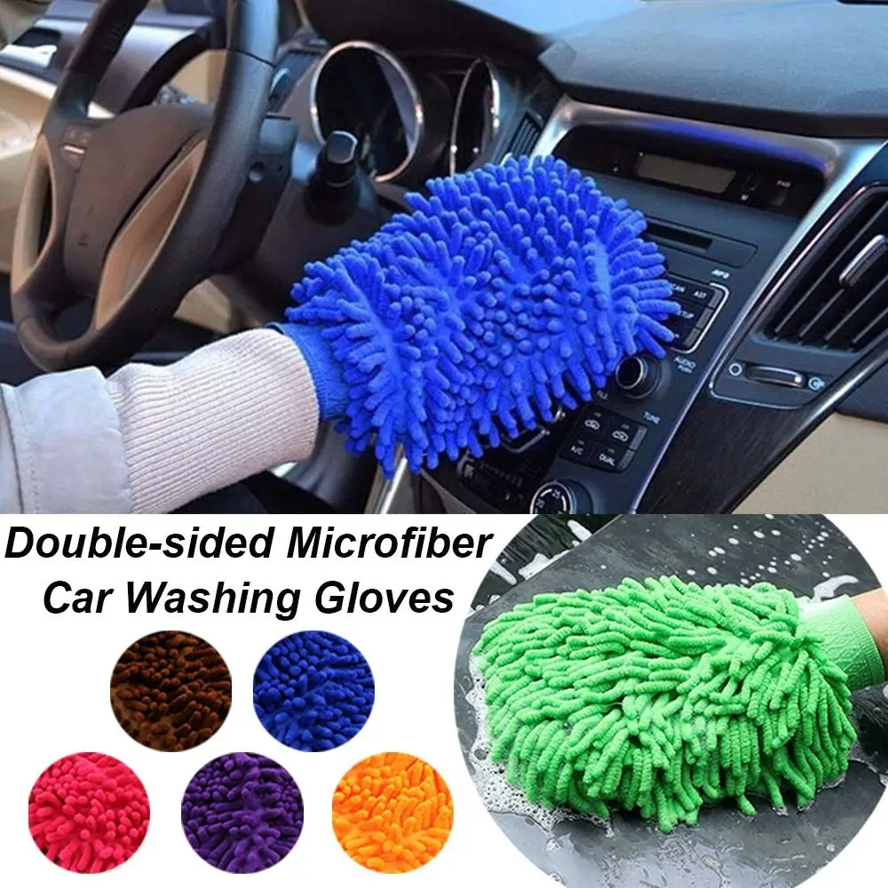 HighQualityDoublesidedMicrofiberWashableCarWashingGlovesCar