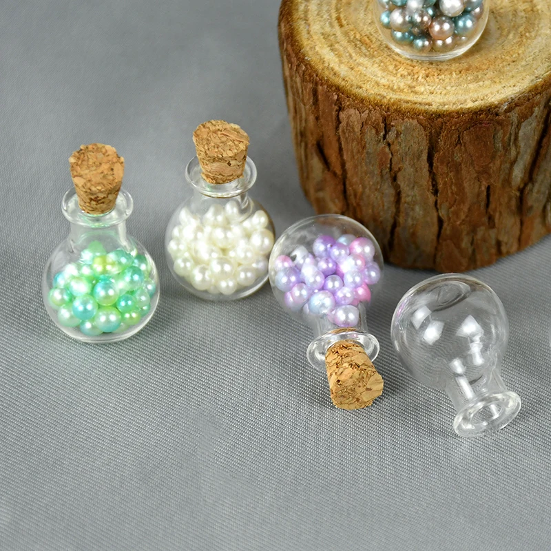Glass Bottles Mini Glass Bottles 10pcs Mini Glass Bottle Clear Cork Stopper Drifting Bottle For Wedding Birthday Party Decor Glass Jars DIY Wishing Supply