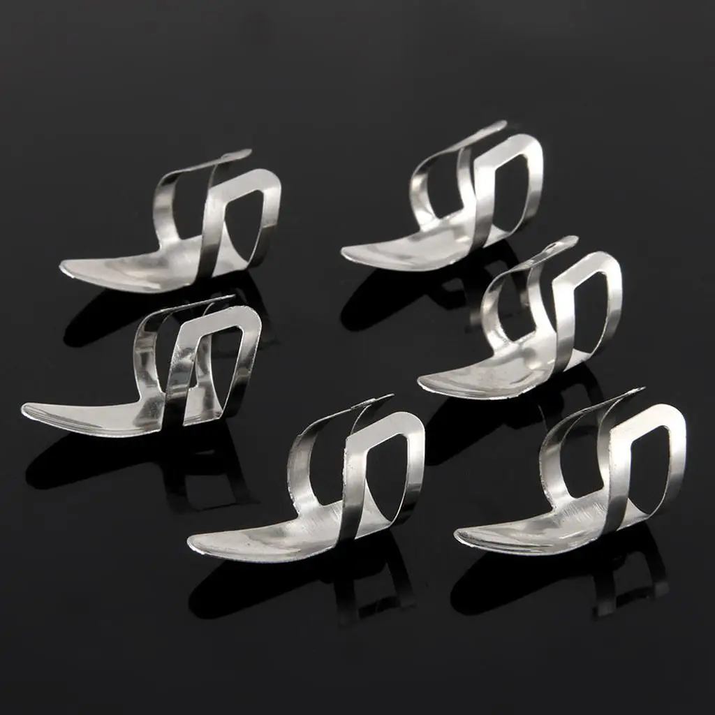 Stainless Steel Plectrums Finger Picks for Guitar Banjo Ukulele Pack of 6