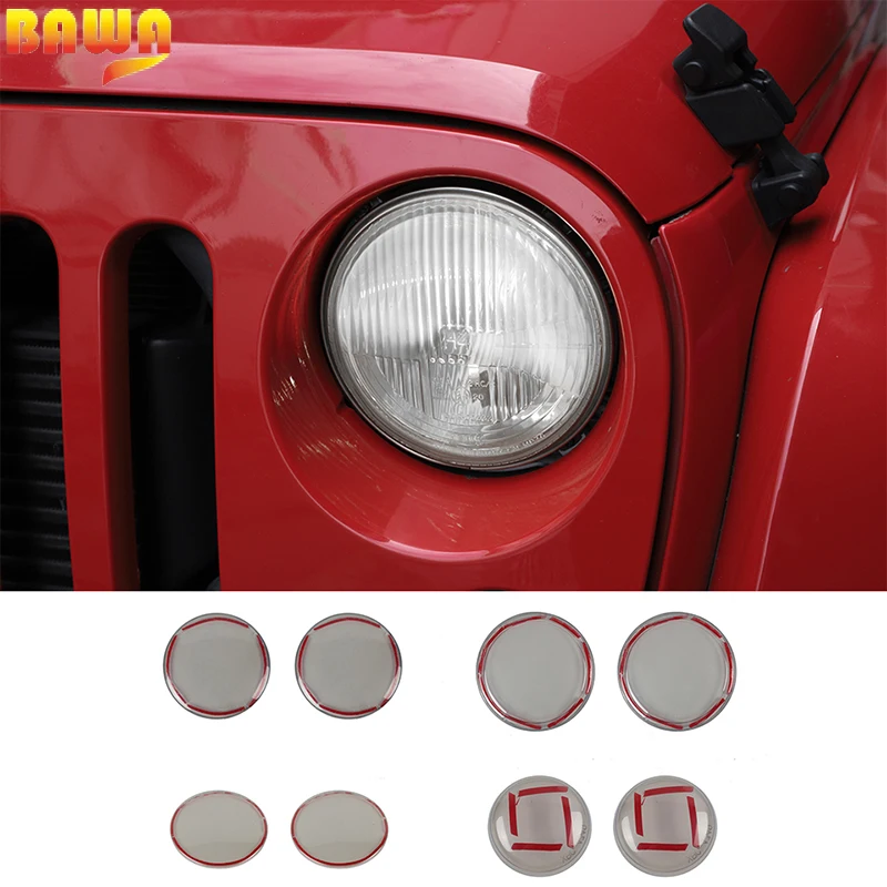 BAWA Auto Lampe Hauben Für Jeep Wrangler JK 2007-2017 Scheinwerfer Licht  Lampe Schützen Dekoration Abdeckung Außen Zubehör