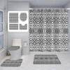 Home shower curtains bathroom Decora waterproof fabric non-slip bathmat water absorption curtain Modern geometric nordic simple 5