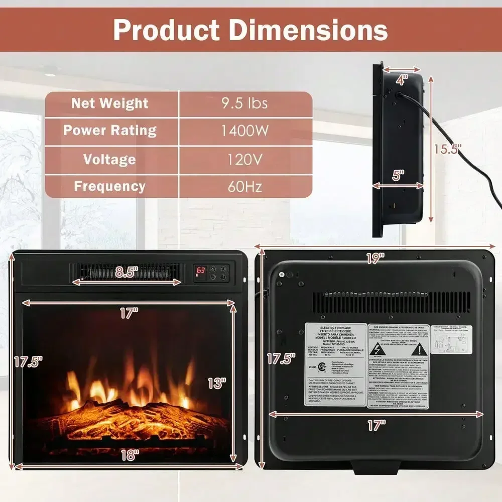 Electric Fireplace Freestanding & Wall-Mounted Heater 2