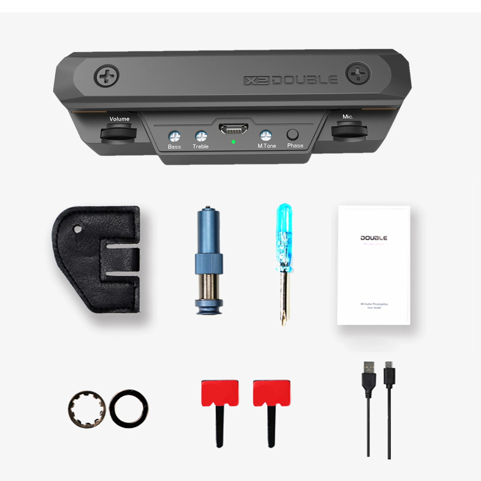 DOUBLE X0 Guitar Pickup Preamp Soundhole Pickup With Volume Tone Control Musical Instrument Accessories For Acoustic Guitar