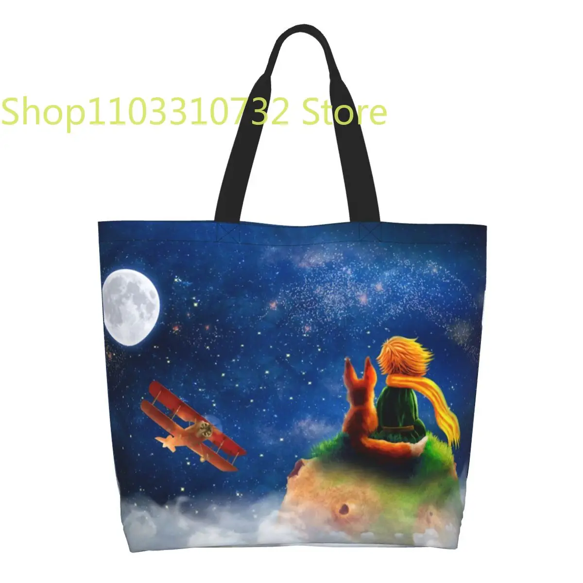 

Сумки для покупок Little Prince, Холщовая Сумка-тоут через плечо с принтом, вместительная портативная Сумочка Маленького принца