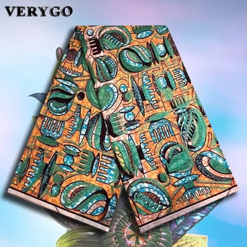 2026 Hot Sales grand super African wax print fabric 100% cotton 6 yards nigerian fabric for nigerian bridal 1