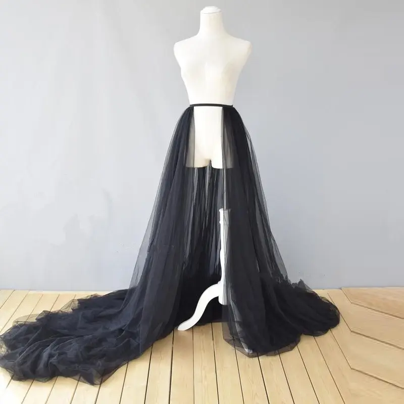 

Chic Tulle Overlay Skirt Long Train For Wedding Custom Made Bridal Overskirts Formal Event Prom Skirt Detachable Skirt 2023