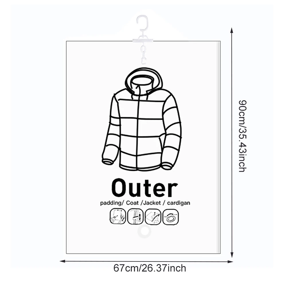 Hanging Compressible Storage Bag Dustproof Clothes Compression Storage Bag Space Saving for Clothes Down Overcoat 2