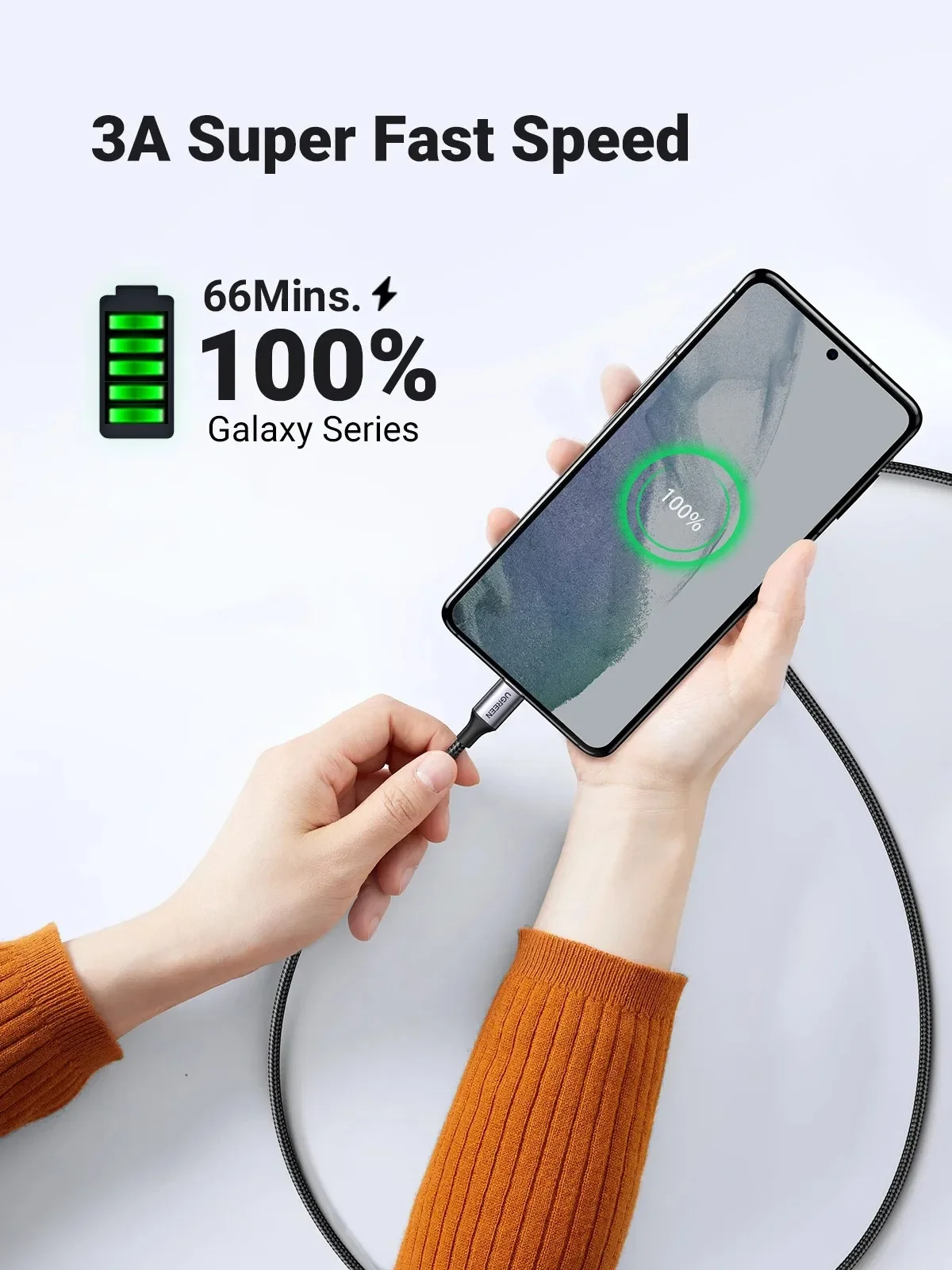 Ugreen High-Speed Nylon Braided USB-C Charging Cable