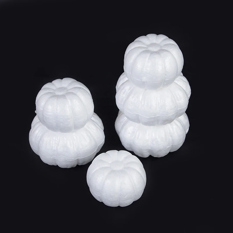 10 Stück 6/8 cm weiße Schaumstoff-Kürbismodelle, Polystyrol-Styropor, künstliche Kürbisse, Halloween-Dekoration, DIY, handgefertigtes Handwerk für Kinder – Detail 7
