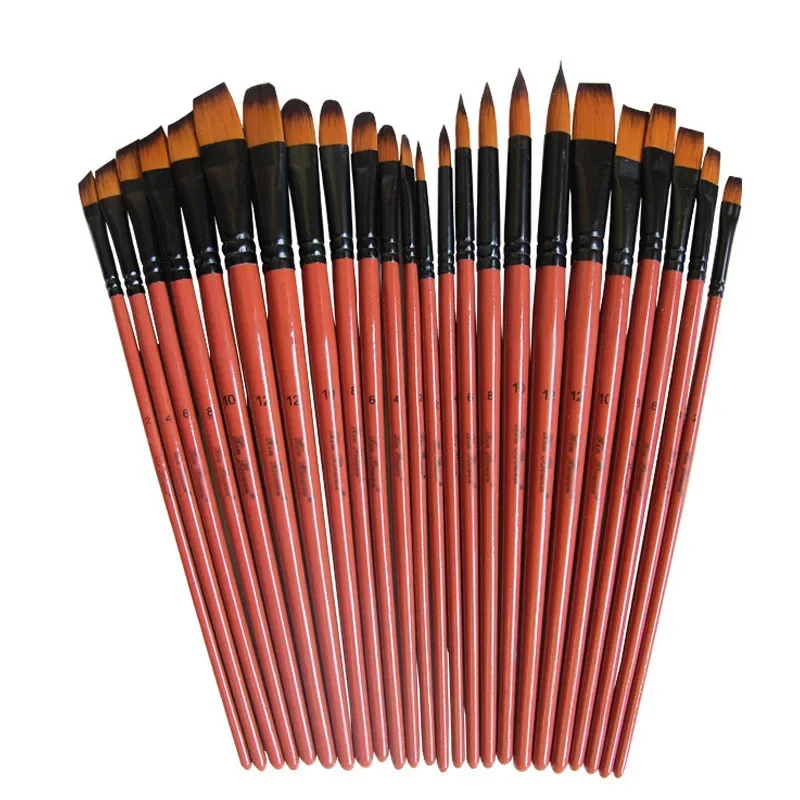 Art Model Paint Nylon Hair Acrylic Oil Watercolour Drawing Art Supplies Painting Craft Artist Paint Brushes Set 6 Pcs painting brushes