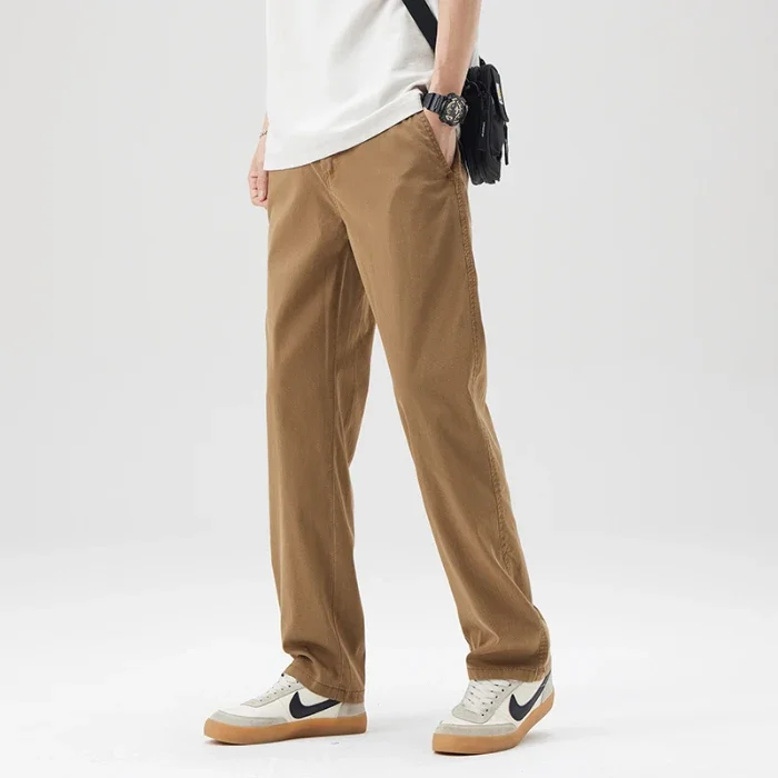 The Latest Brown Lyocell Casual Pants