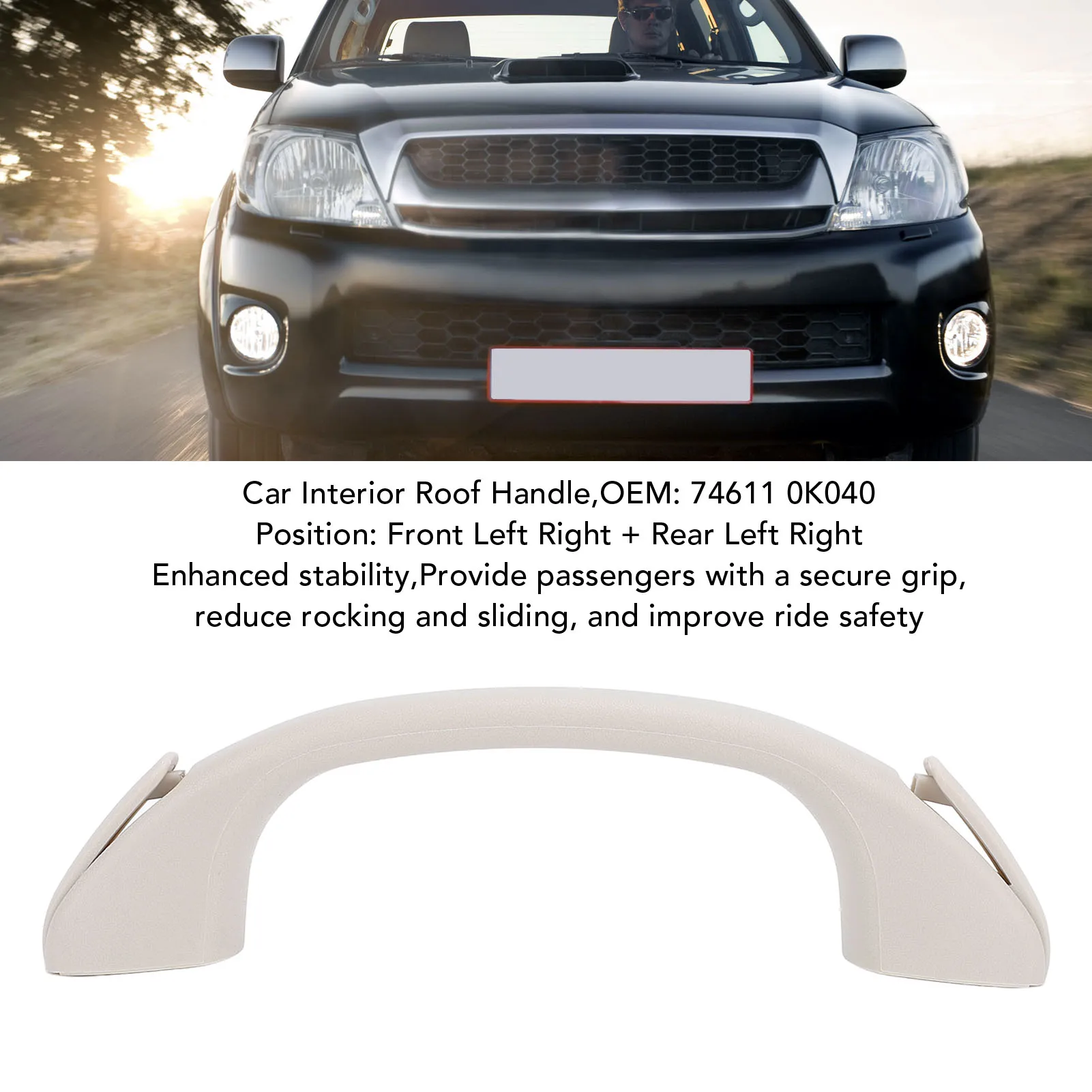 Car Interior Roof Handle High Strength 74611 0K040 Car Inner Ceiling Handle Secure Grip Left Right for  2005 To 2015