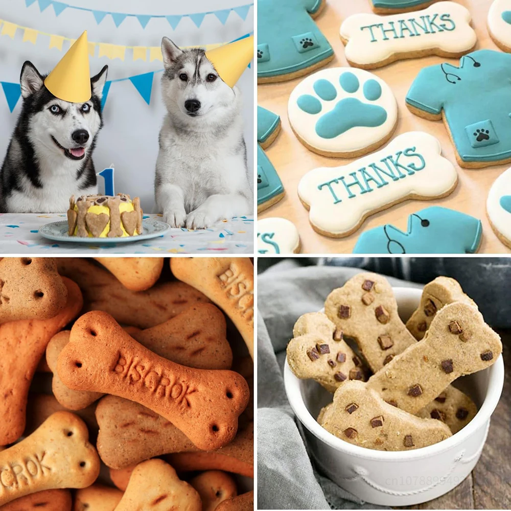 Cookie Cutter,Baking Mold,Cookie Mould,Cookie Printing Mold,Baking Decorating Tools,Cookie Maker Press Kit,Pastry Cutter 3Pcs Dog Bone Cookie Cutters Set