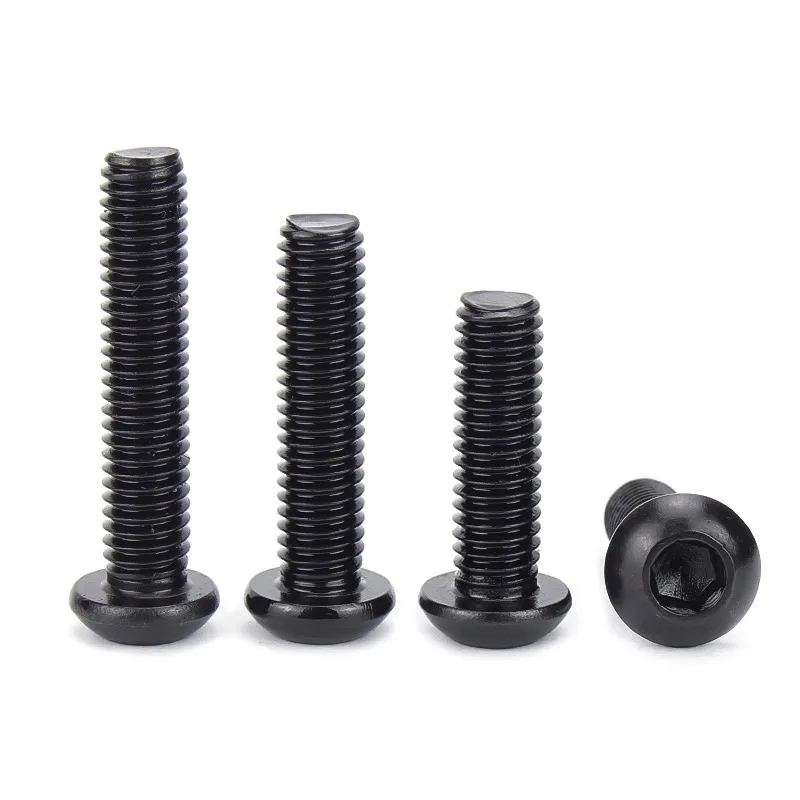 M2 M2.5 M3 M4 M5 M6 M8 Black Galvanized 304 Stainless Steel Hexagon Hex Socket Button Head Bolts Round Head Screw