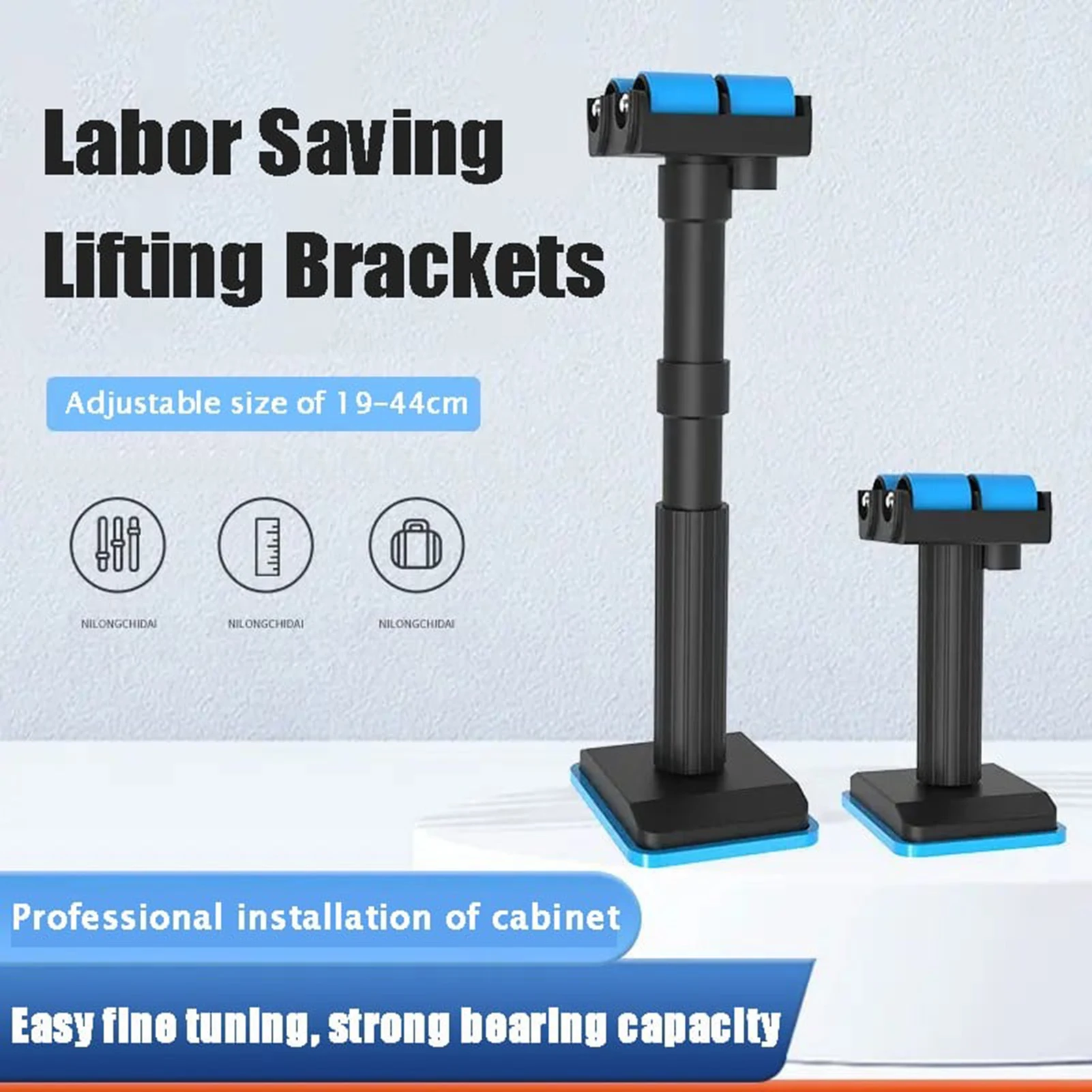 Cabinet Jack Support Height-Adjustable Lifting Bracket Wall Bathroom Cabinet Mounting Assistant Door Installation Aid cabinet jack support