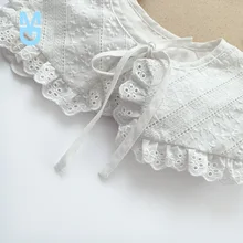 

New Korean Style Spring Summer Cotton Floral Printed Baby Girls Ruffles Bibs Infants Accessiories Toddlers Kids False Collars