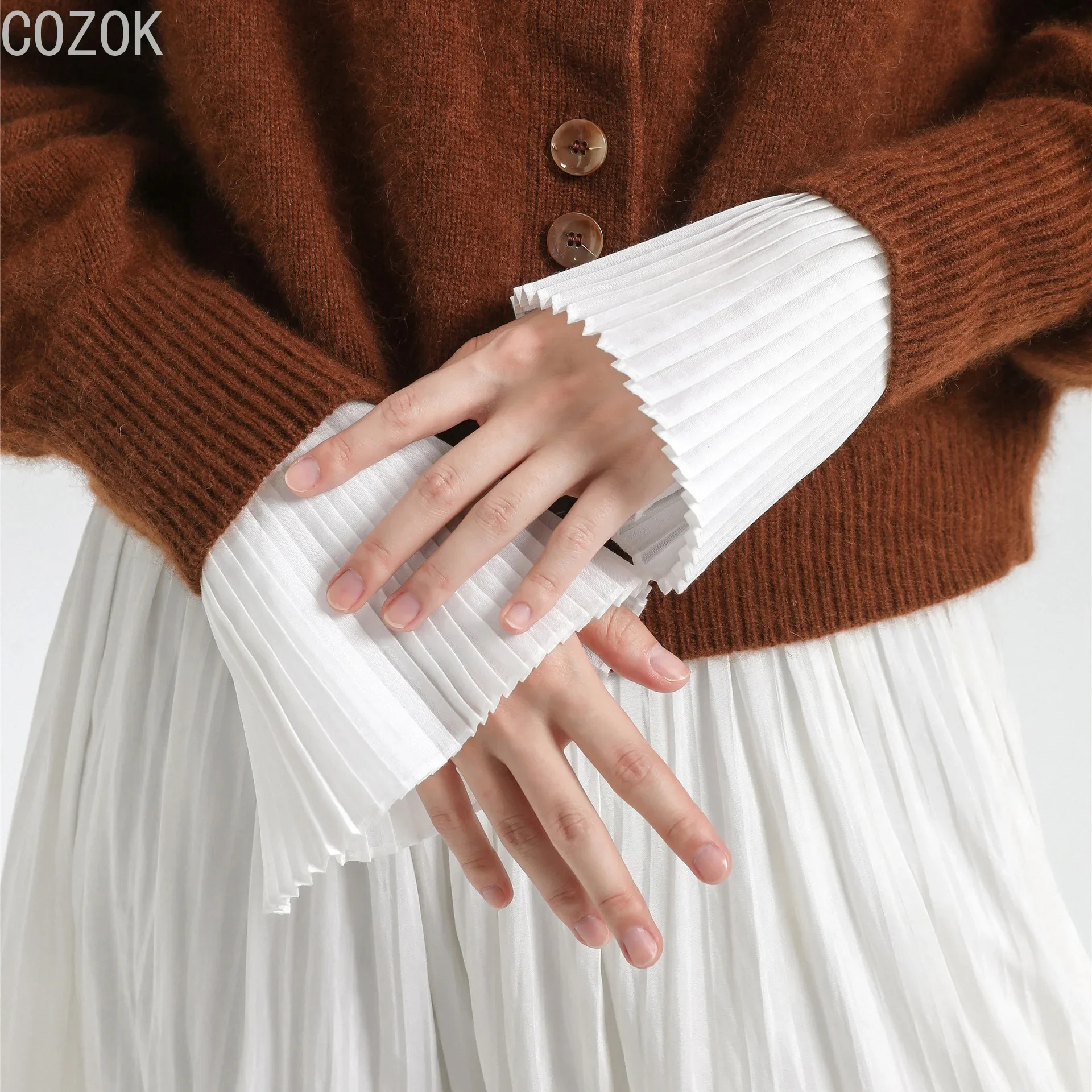DIY Detachable Cuffs Cuff Extension Embroidery Lace Daisy Fake Sleeves Elastic Wild Wrist Pleated Organ Lolita Fake Sleeves