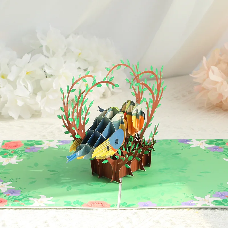 3D Heart Tree Greeting Card Valentine's Day Cards Three-dimensional Anniversary Greeting Card Handmade Creative Gifts
