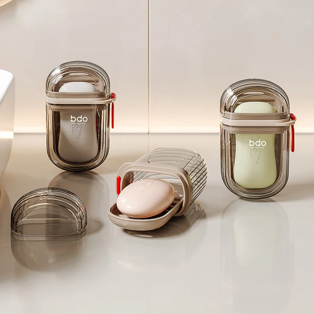 Travel Soap Container with Lid & Drain Sealed Soap Dishes Leak Proof Shower Soap Case for Shower Bath Traveling 5