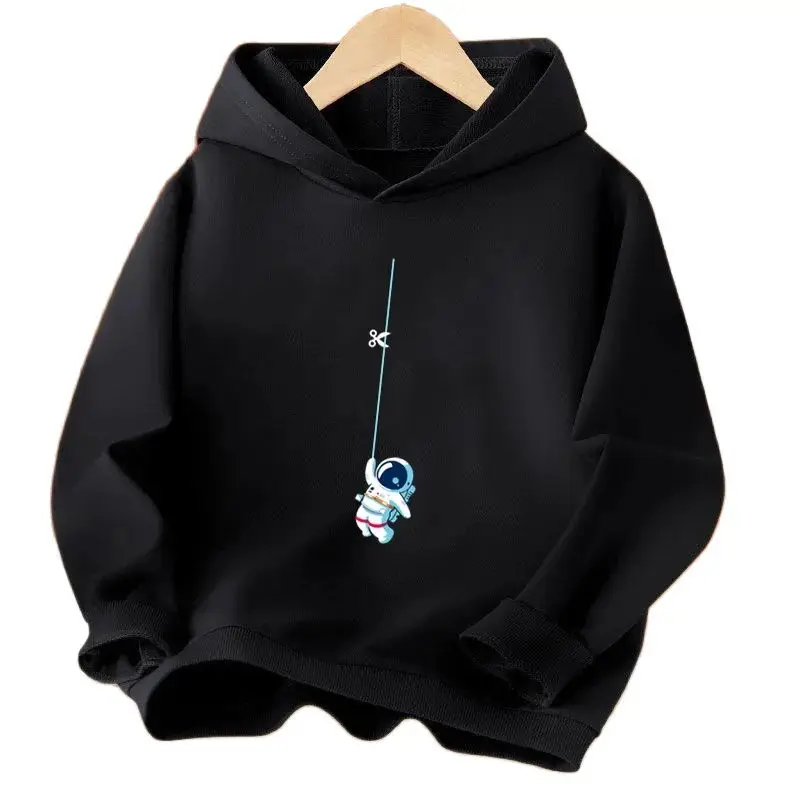 Boys Girls Autumn Hoodies Cartoon Funny Astronaut Tops Children's Long Sleeve Hoody Sweatshirt Space Kids Clothes kids hoodie sweatshirts