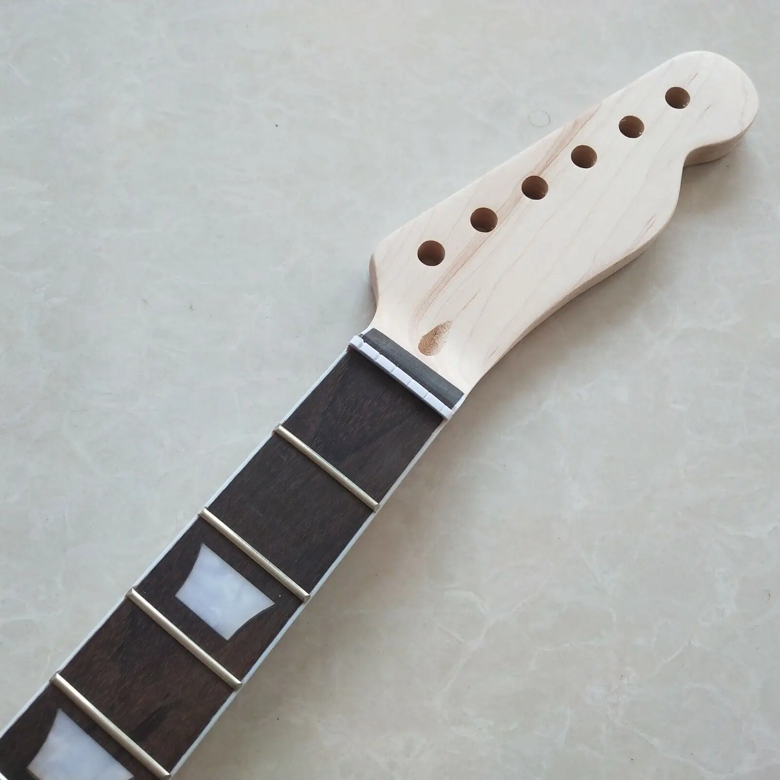 

Unfinished Maple Electric Guitar Neck 22 fret Rosewood Fretboard Inlay Replace