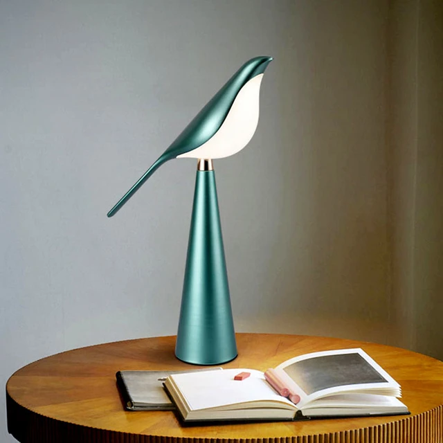 Modern Creative bird luminaria Design iron & acrylic LED soft table lamp  home decor abajur adjustable reading baseus night light - AliExpress