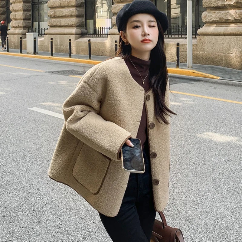 Winter Wool Coat for Women 2023 Cropped Short Padded Very Warm Cold ...