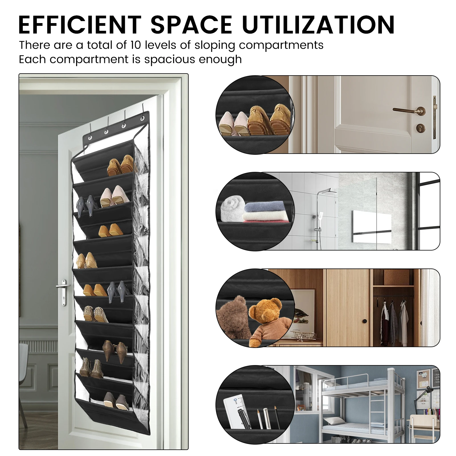 10 Tier Over The Door Shoe Rack Cloth Hanging Shoe Rack Fabric Cabinet Closet Organizer Clothes Storage Bag 5