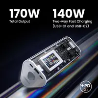 SHARGE Power Bank 24000mAh 170W Output Fast Charge with IPS Smart Screen Display IP66 Waterproof for MacBook Tablet iPhone 15pro 2