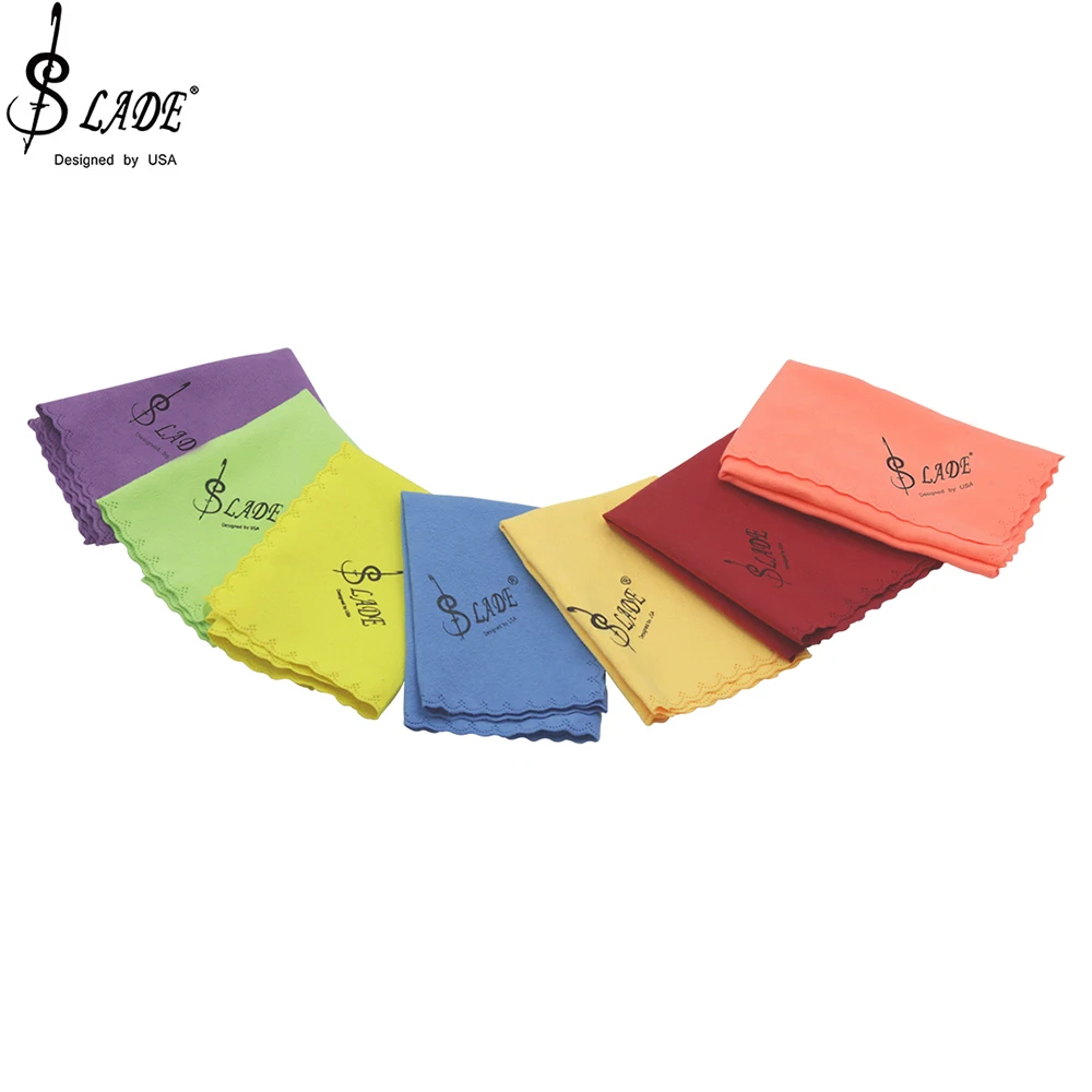 SLADE Universelle Bunte Stoff-Reinigungstücher für Saxophon, Klarinette, Trompete, Instrumentenreinigungstücher aus Baumwolle, 7er-Pack Farbige Tücher – Detail 6
