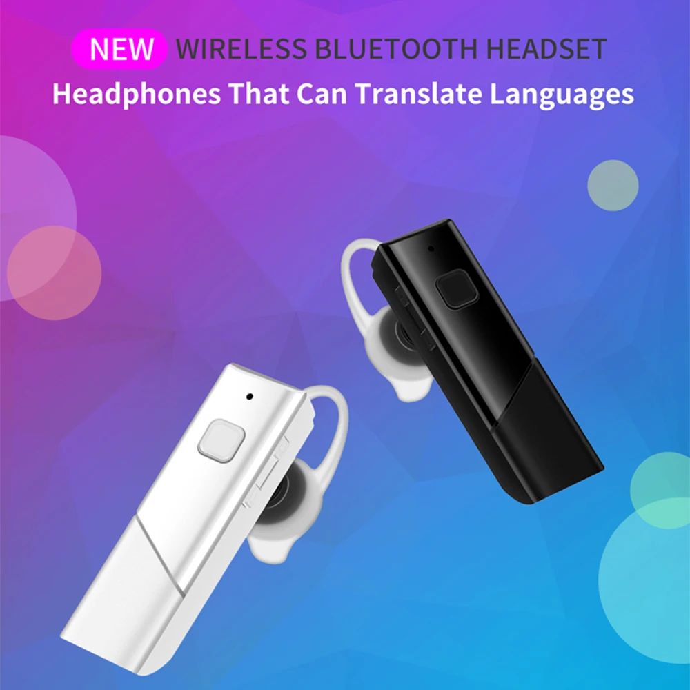 New Translation Earphones Bluetooth 5.0 Wireless Business Earbuds 80+ Languages Bluetooth AI APP Translator Headset