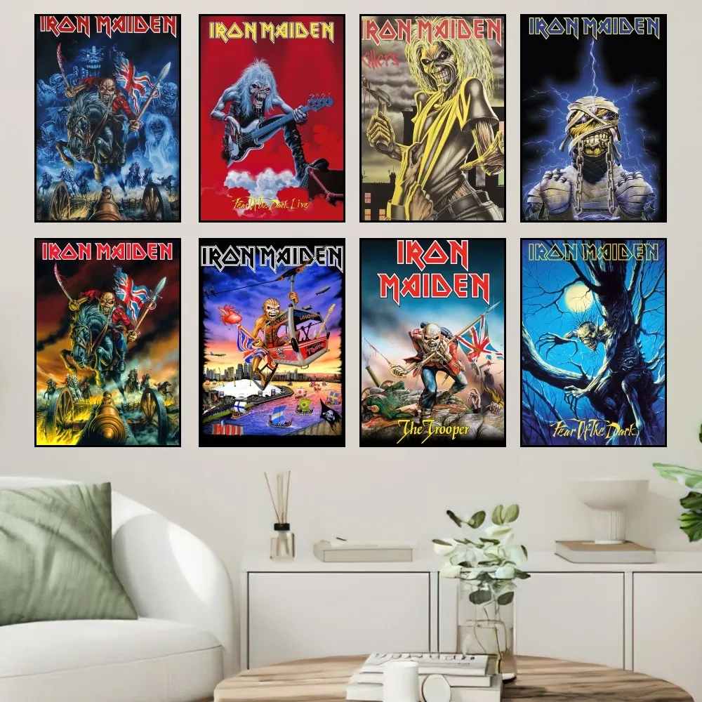 Poster prints band I-Iron M-Maiden poster prints wall sticker painting bedroom living room decoration office home self adhesive