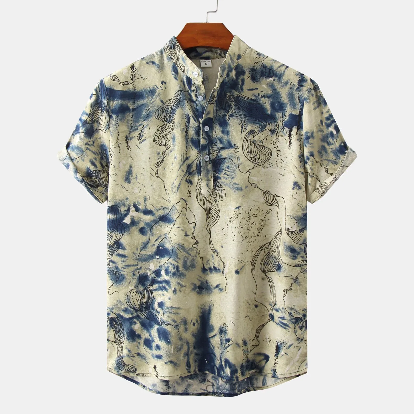 Vintage-Printed-Shirt-Men-s-Shirt-Short-Sleeve-Shirt-Casual-Shirt ...