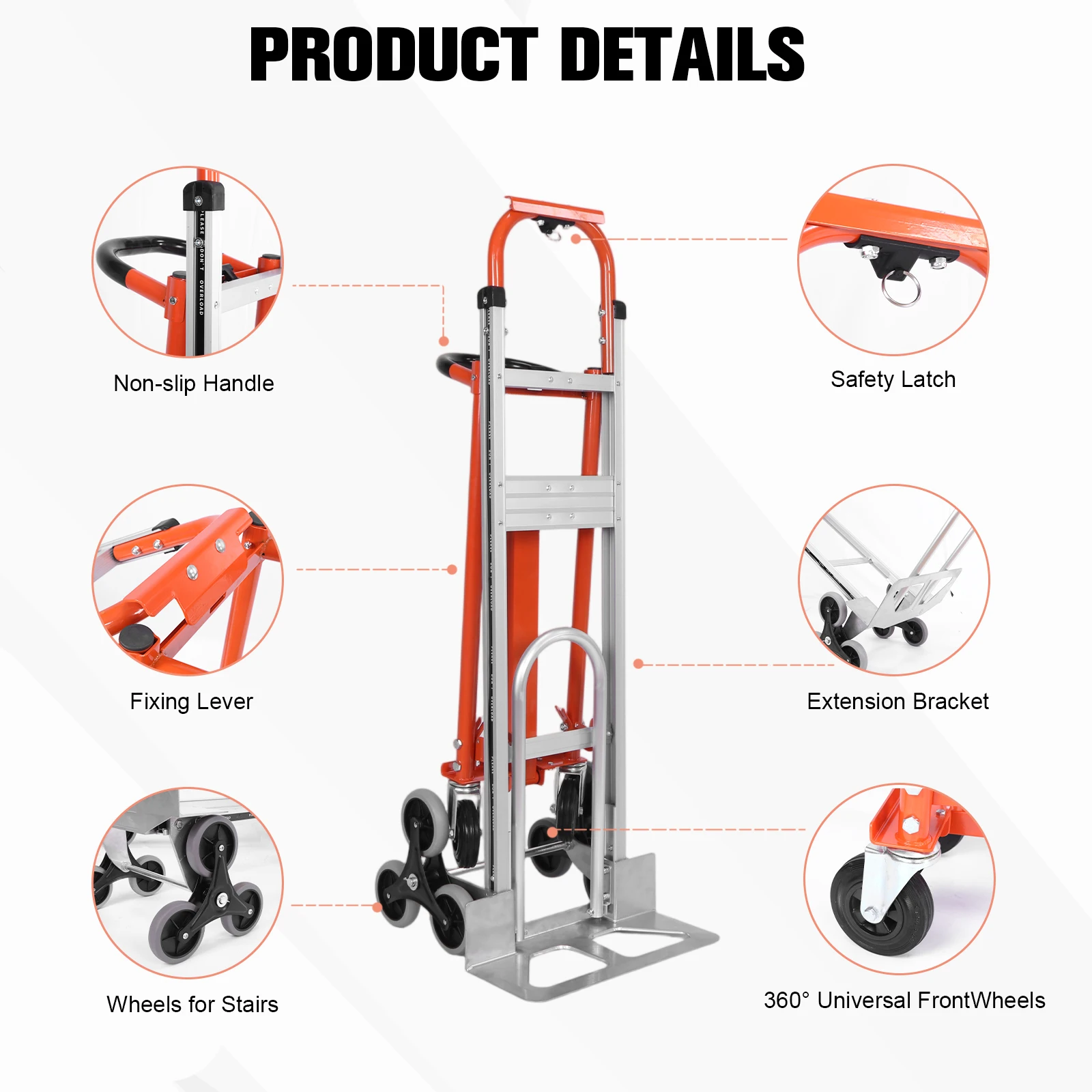 Aluminum Stair Climbing Cart with Wheel for Warehouse Moving