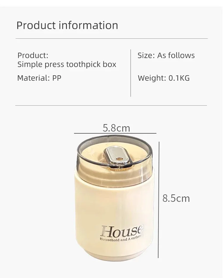 Description Picture 3 of itemNew Funny Toothpick Holder Press Type Auto Dispenser Luxury Toothpick Storage Container Box Living Dining Room Home Decorations