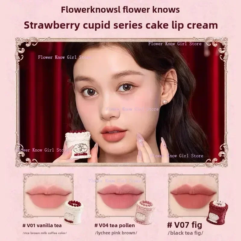 Flower Know Strawberry Cupid Makeup Gif Box Eyeshadow Liquid Cheeks Red Lips Clay Powder 9pcs/ set 3