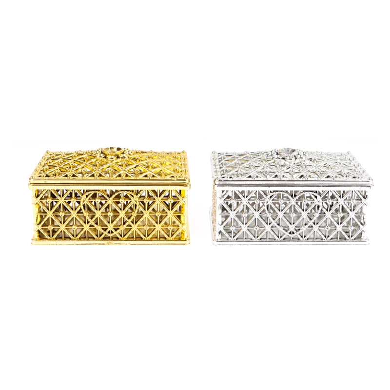 Mini Treasure Storage Jewelry Box Retro Gold Foil Candy Necklace Earring Bead Trinket Box Small Wedding Decor Party Favor Gift