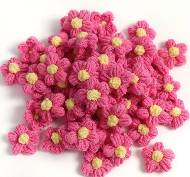 Knitting Supplies 10pcs Knitting Flower Head Crocheted Yarn Bouquet