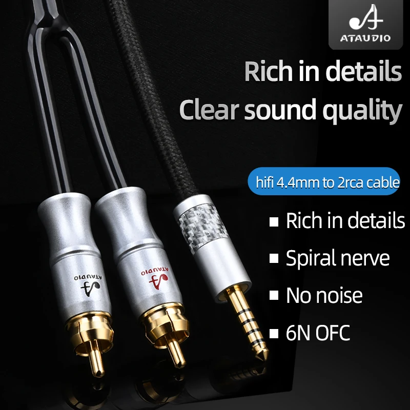Fidelidade 4.4 mm Equilibrada para 2rca Cabo Hi-end 6n Ofc 4.4 para Rca Áudio Cabl para Pha2a Wm1a 1z Zx300a Dac Amp Alta - Image 5