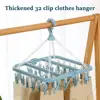 Clothes Drying Hanger With 32 Clips Multifunctional Household Windproof Socks' Clip Drying Rack Drying Hanger 2