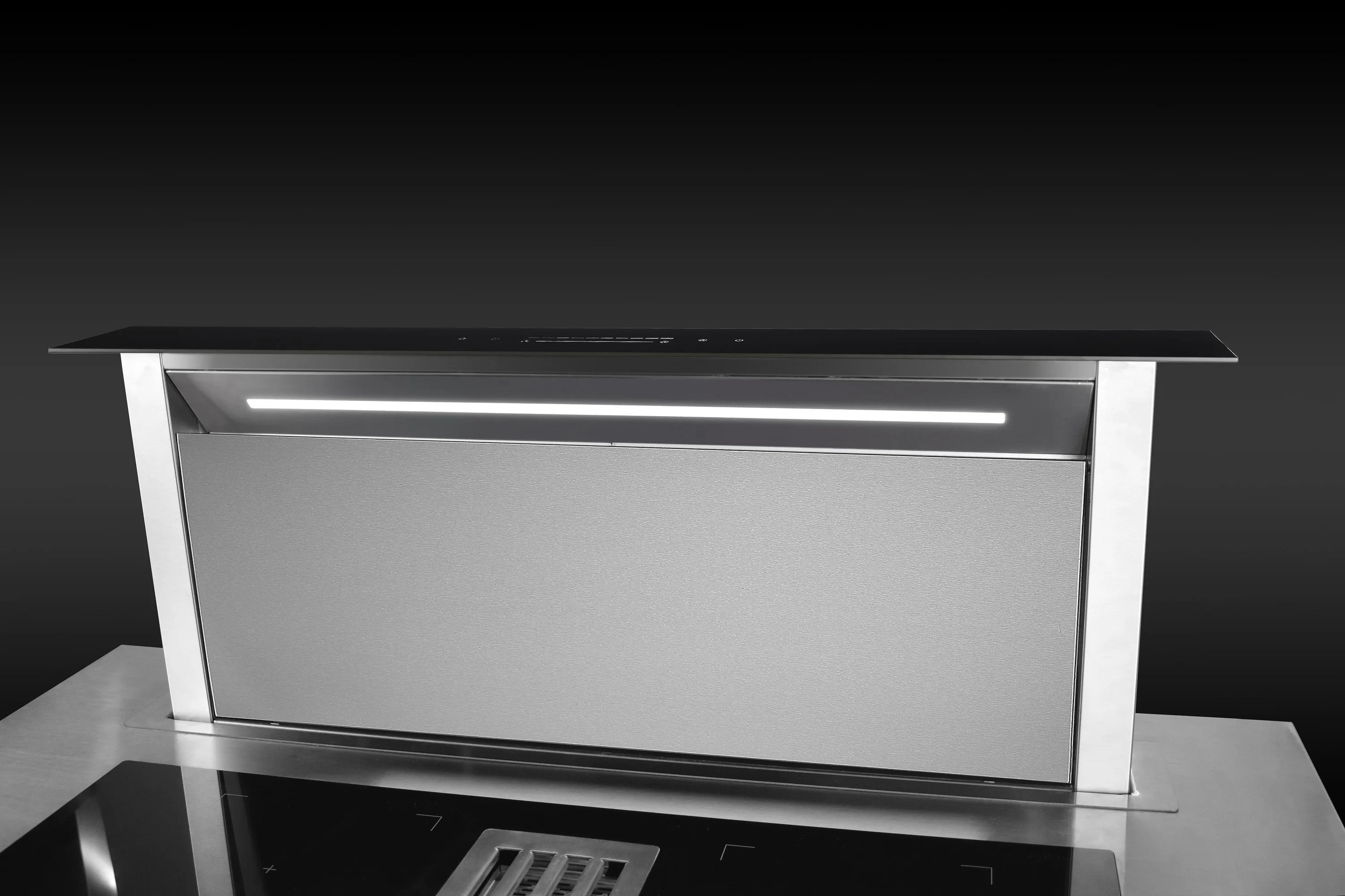 Stylish kitchen Downdraft range Hood with induction hob combination 6