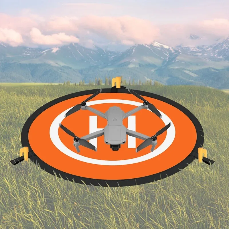 Tapis de décollage drone 75cm pliable Orange/Bleu - Accessoire DJI