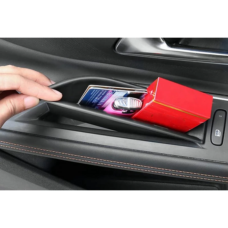 4X Front Row Door Side Storage Box Handle Armrest Phone Container For Peugeot 3008 GT 5008
