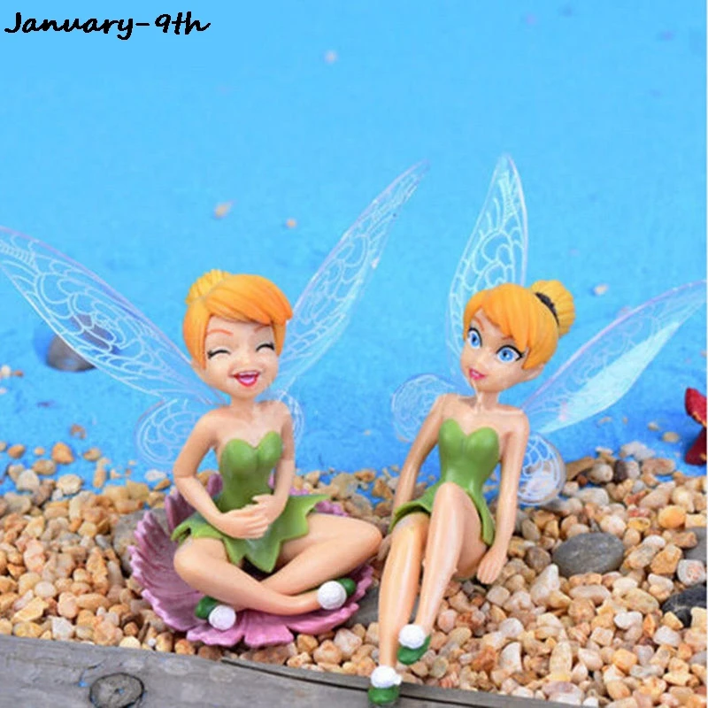 6Pcs Flower Fairy Pixie Fly Wing famiglia in miniatura artificiale simpatici cani ornamento da giardino decorazioni per la casa decorazione artigianale