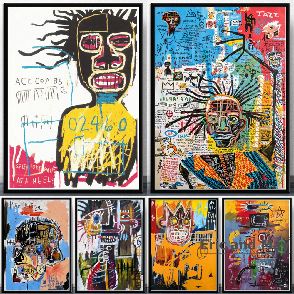 

Jean Michel Graffiti Artist Painting Poster And Prints Canvas Modern Wall Art Picture For Living Room Home Decor