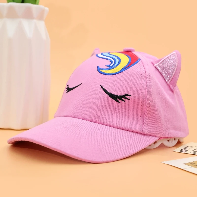Kids Cartoon Cute Baseball Cap for Girls Baby Sun Hats Casual Hip Hop Snap back Caps Unicorn Outdoor Sport Travel Hiking Hat