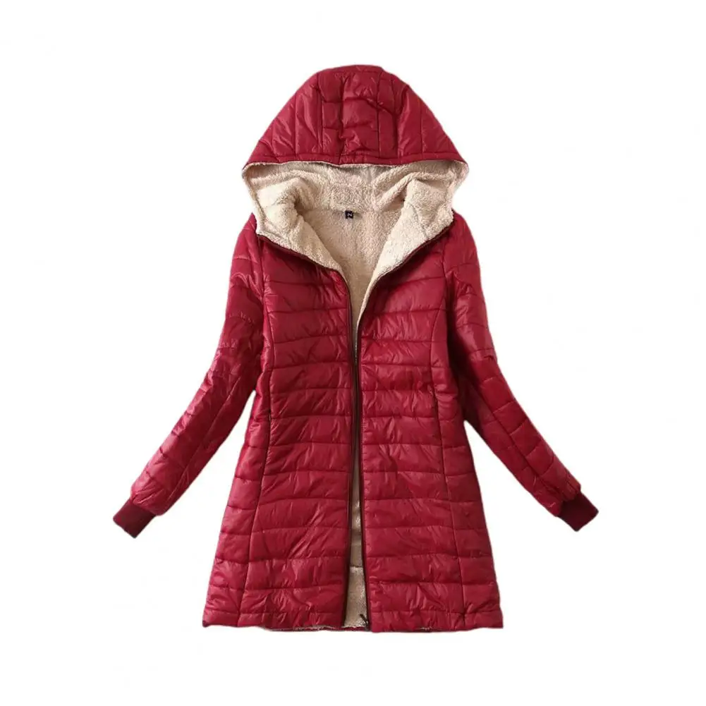 Cozy Autumn Winter Mid-length Jacket S-2XL Women Coat Mid-length Jackets Office Ladies Clothes for Outdoor 3