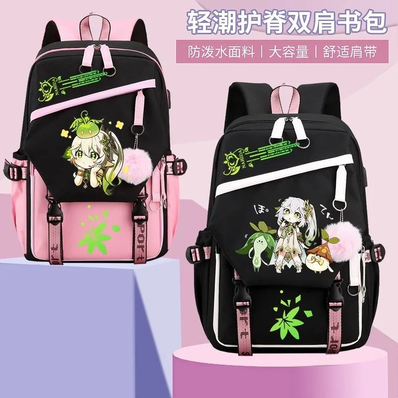 

Game Genshin Impact Nahida Backpack Teenarges Schoolbag USB Laptop Book Bag Men Women Rucksack Travel Shoulder Outdoor Bags
