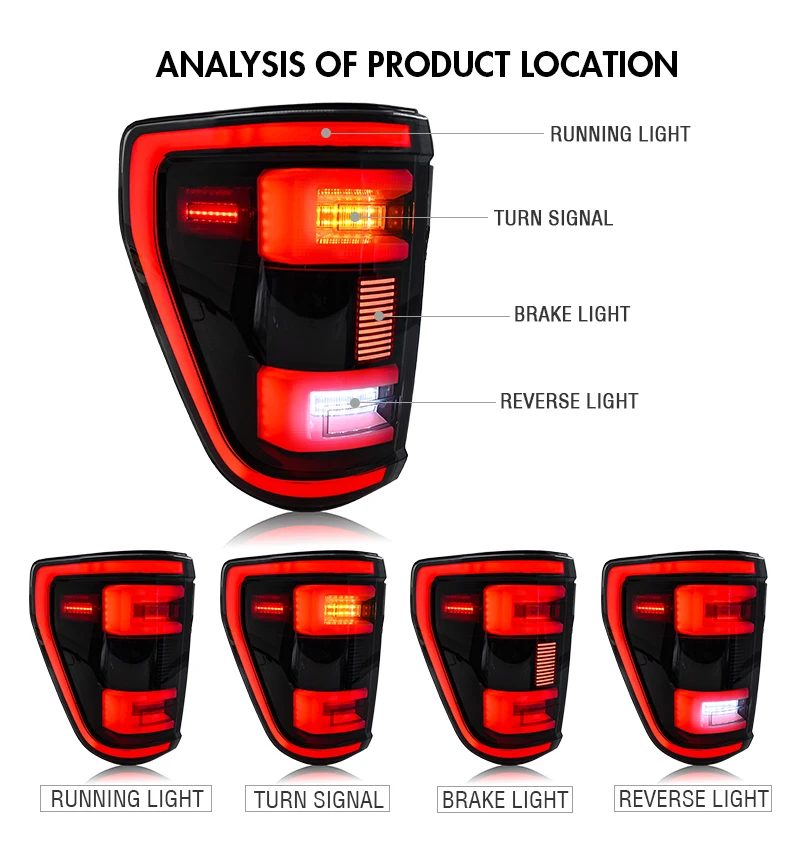 F150 Tail Light Assemblies Full LED 2021-2024 - Image 2
