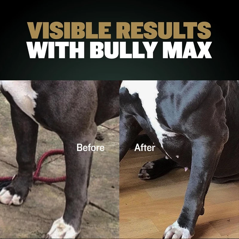 BULLY MAX PRO Power Chews For Dogs, Increase Strength Muscle-building Weight Gain, Skin, Coat 11-in-1 Performance Health Support